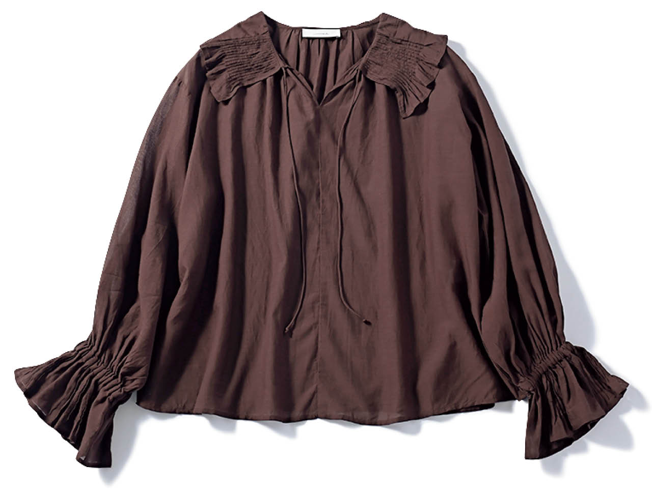 20th Anniv. LEE限定 normment（ノーメント）【洗える】【LEEマルシェ20th別注】COTTON RAYON PINTUCK COLLAR BLOUSE