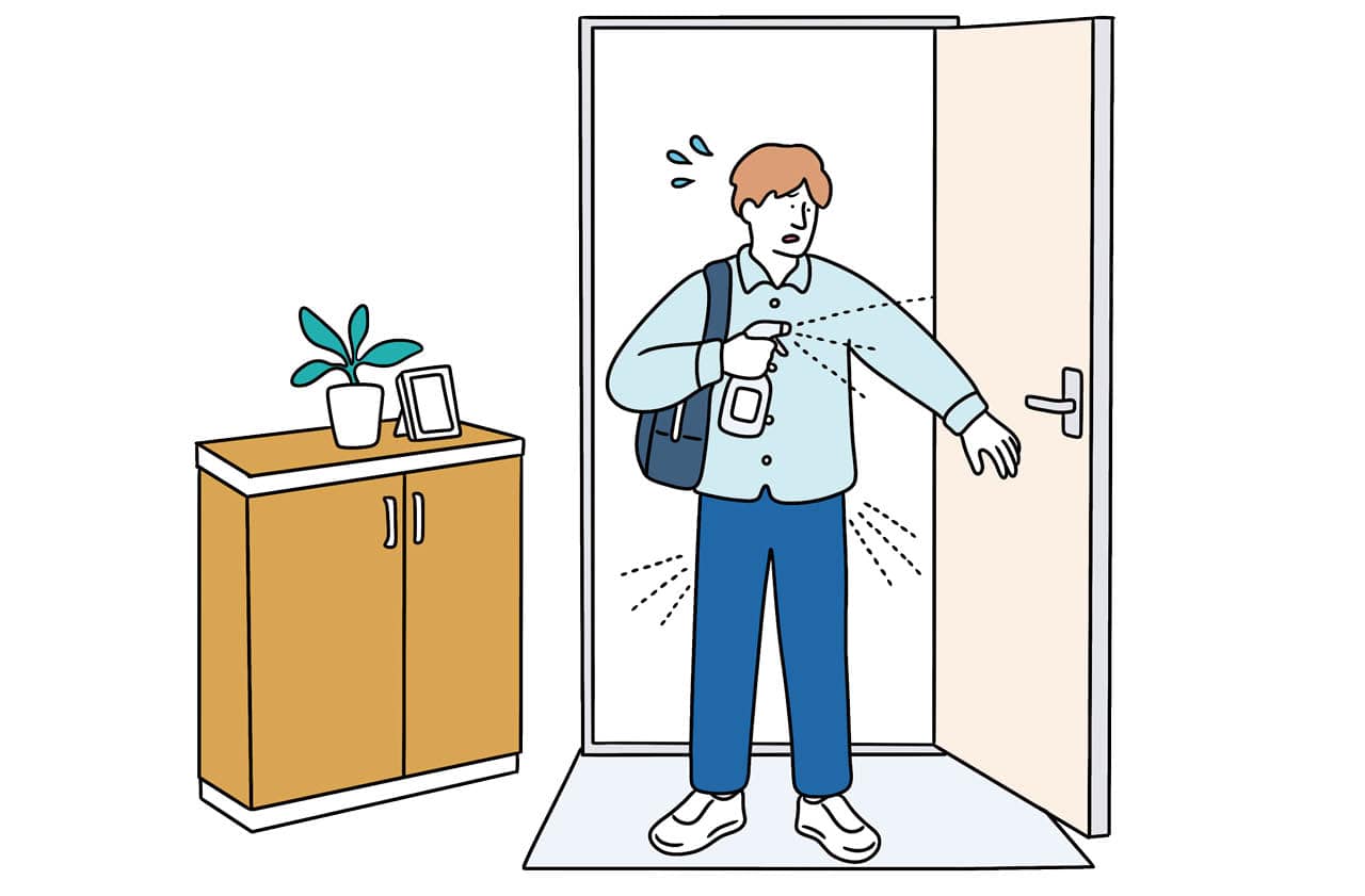帰宅したらアルコールスプレー。「学校が汚い」が不登校の理由?イラスト