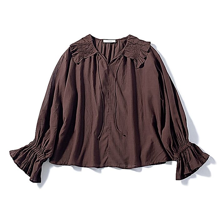 【LEE別注】COTTON RAYON PINTUCK COLLAR BLOUSE