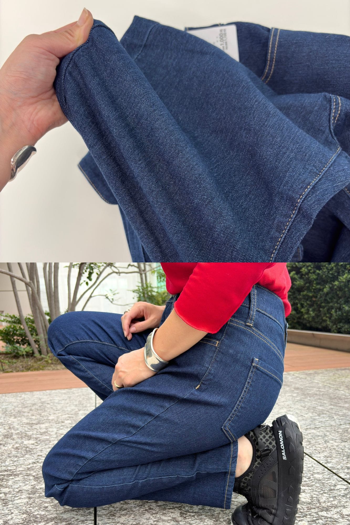 イオン1000円デニムの試着レビュー。コイアオのストレート、伸縮性 しゃがんでみた