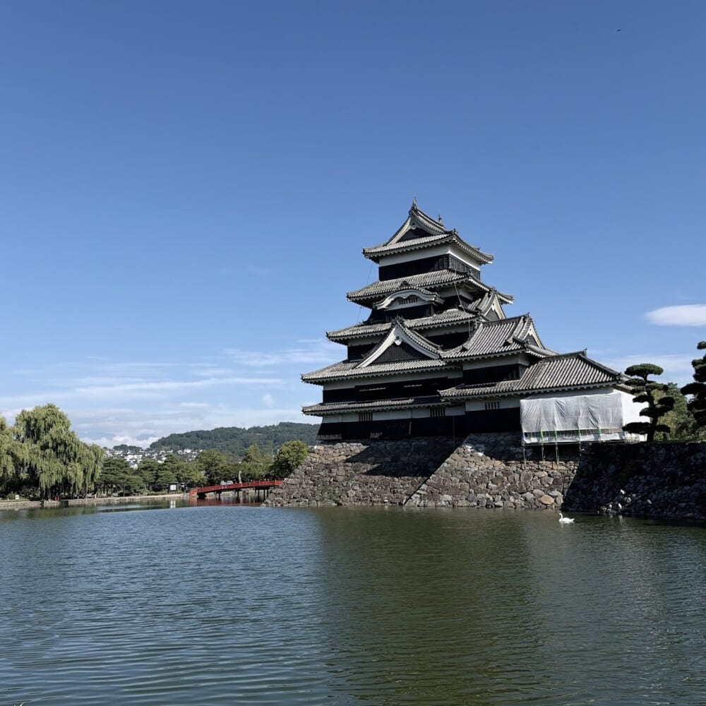 朝の松本城