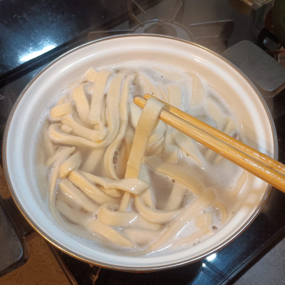 吉田のうどん 自宅で手打ち うどん 茹でる