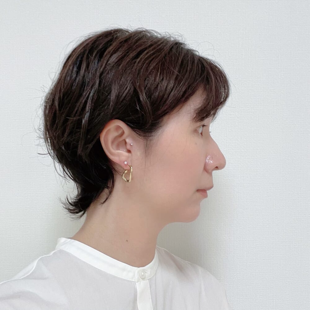 髪型 ショート 前髪なし くせ毛 パーマ