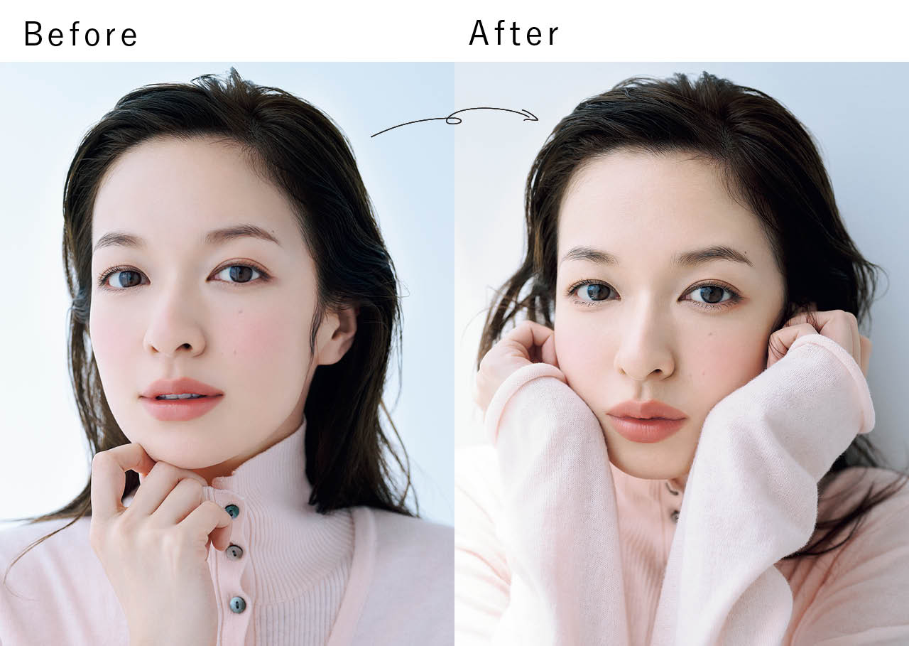 森 絵梨佳さん下まぶたメイクBefore After