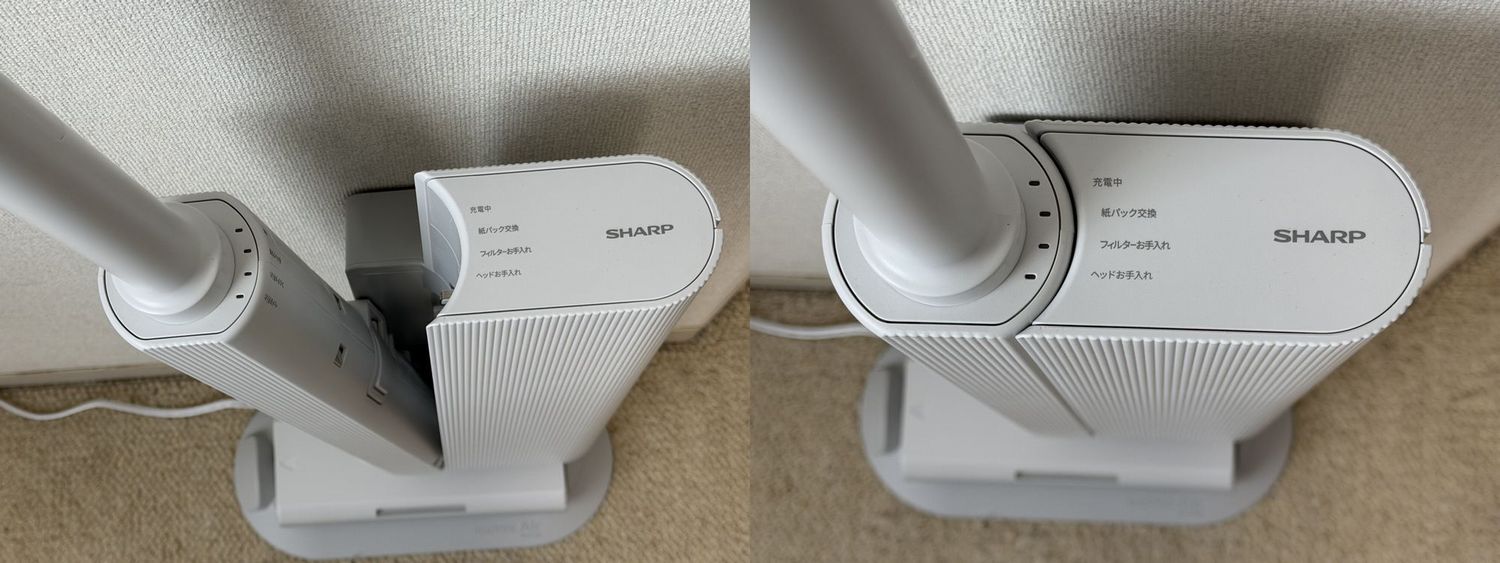 シャープ コードレススティック掃除機「ラクティブエア ステーション」EC-CR1。84,700円(参考価格)神原サリーさん紹介