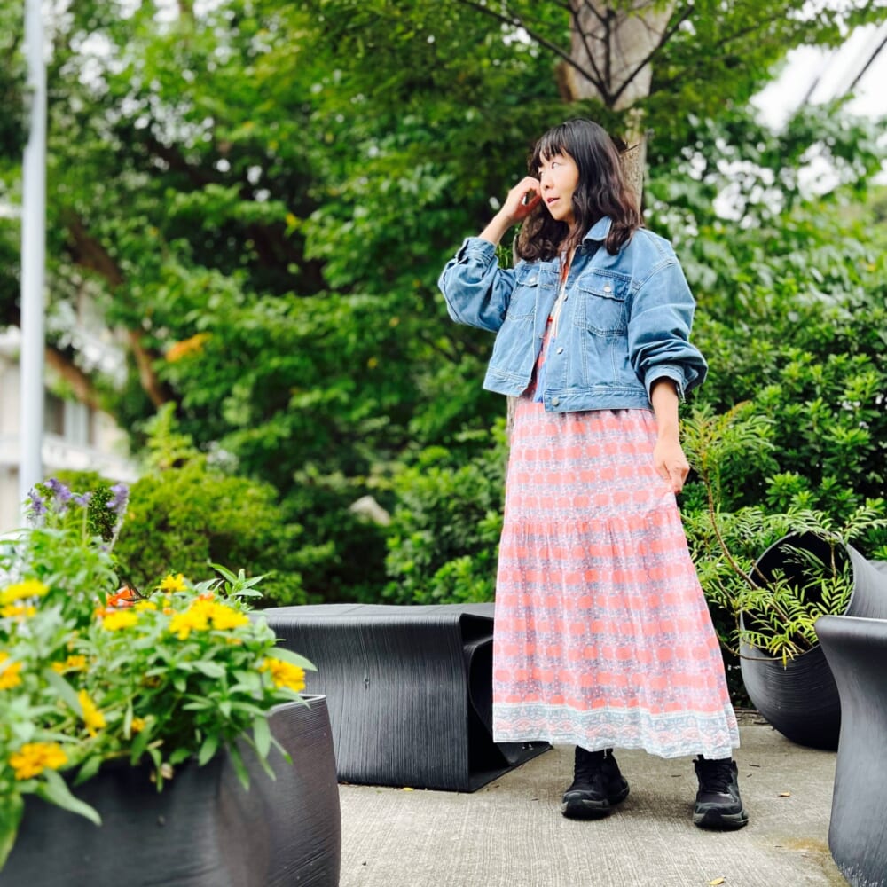 SILK Jodhpur Pineapple Print Kitty Dress SZ Blockprints ジーユー GU デニムボリュームスリーブジャケット Gジャン