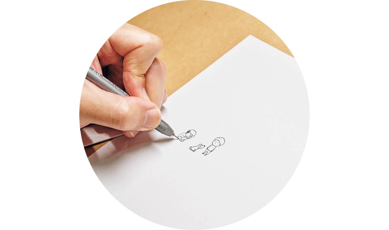 スケッチはコピー用紙にいきなり描いていく