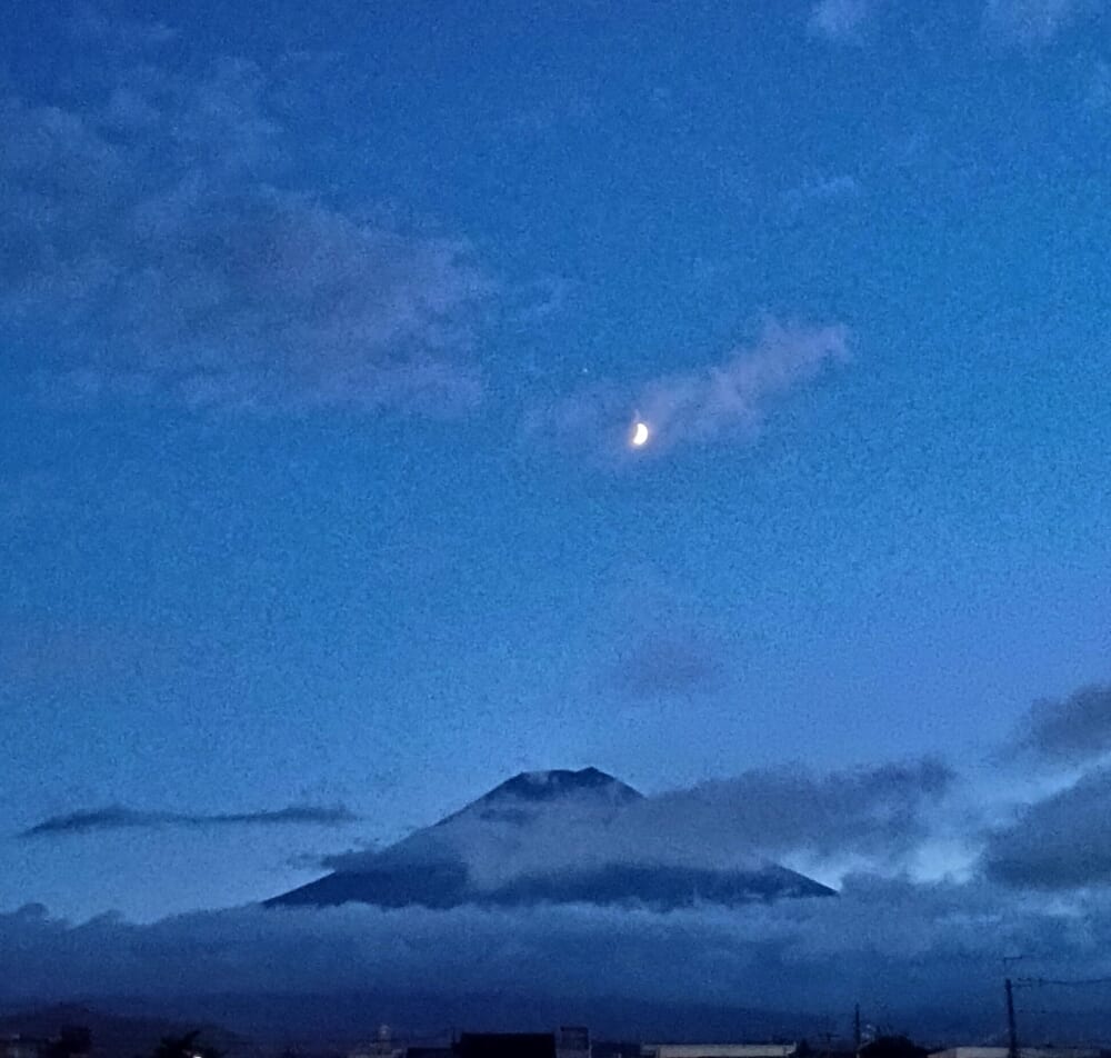 富士山 夏山 夕方の空
