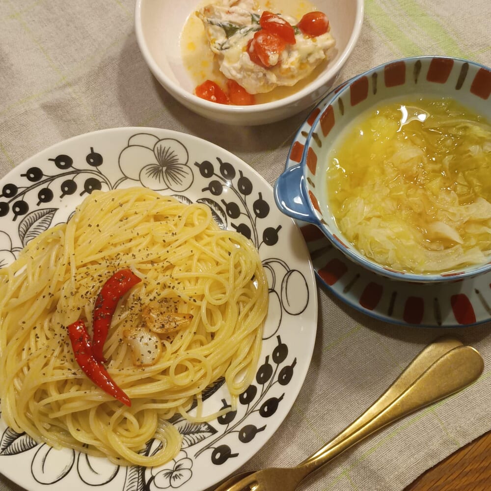 夏野菜を使って作った夕飯