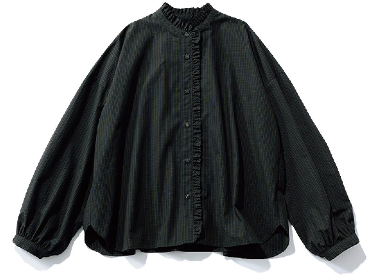 20th Anniv. LEE限定 12closet（トゥエルブクローゼット）【洗える】【石上美津江さんコラボ】チェックフリルブラウス