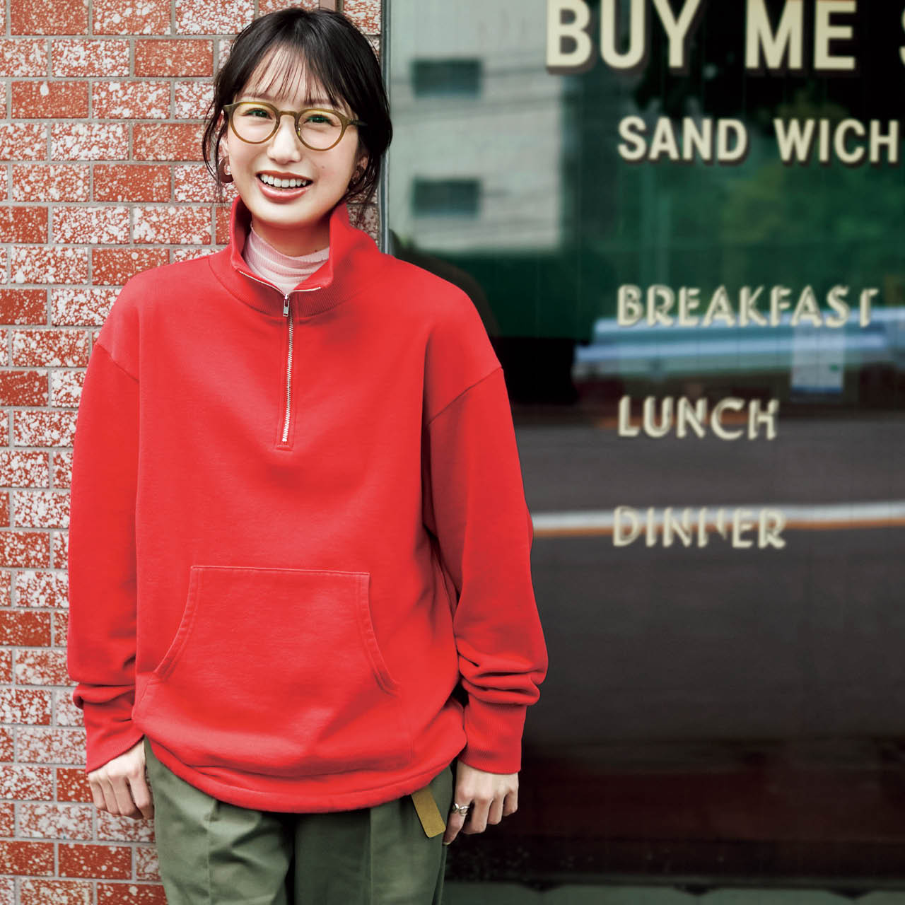 長谷川あかりさんの20th Anniv. LEE限定 LEEマルシェ初 BLANC..(ブラン)【UVカット】【長谷川あかりさん別注】BM013 VINTAGE OLIVEのコーデ