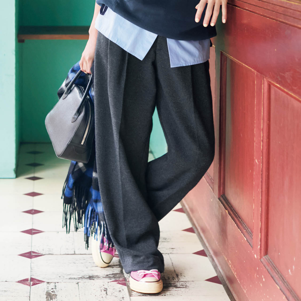 THE SHINZONE（ザ シンゾーン）【長谷川あかりさんセレクト】MIXED WOOL TOMBOY PANTS