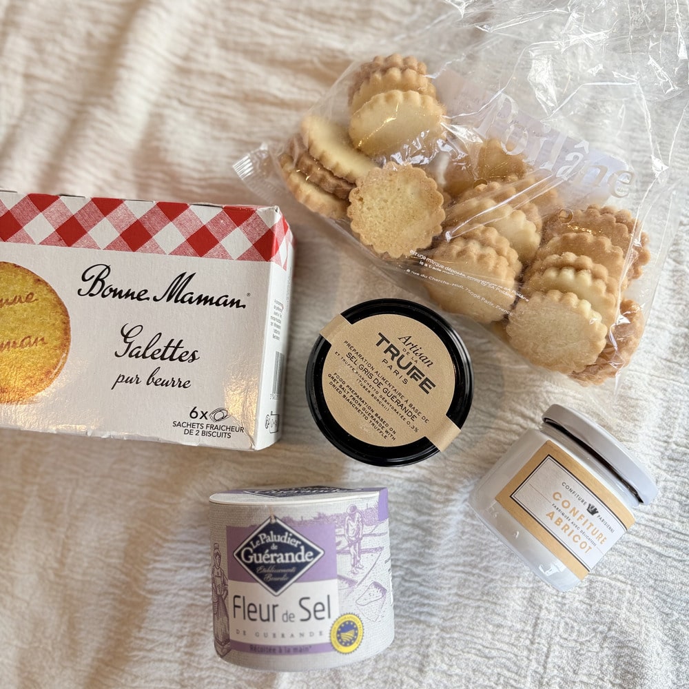 Poilâne Punitions
Bonne Maman Galettes pur beurre
Artisan de la Truffe Fleur de sel à la truffe noire
Le Paludier de Guérande Fleur de Sel
Confiture Parisienne L'Unique Abricot