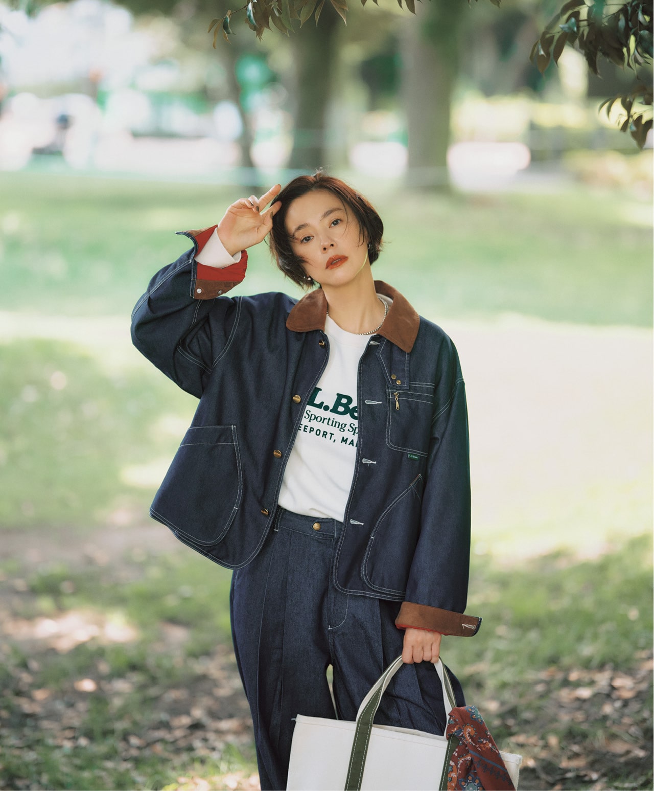 浅見れいなさんのL.L.Beanのビーンズ・フィールド・コート、フリースラインド・インディゴを使ったコーデ