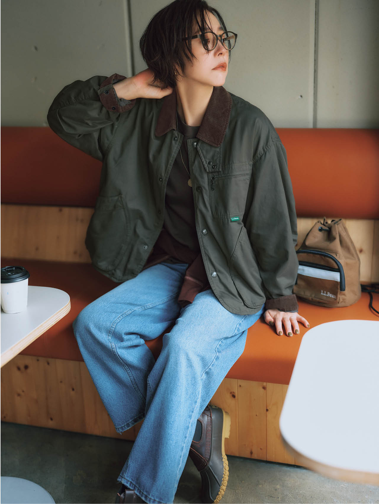 浅見れいなさんのL.L.Beanのビーンズ・フィールド・コート、インサレーテッドを使ったコーデ
