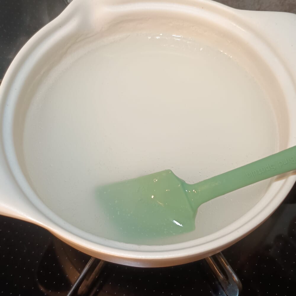 中川政七商店 野菜がたくさん食べられるひとり土鍋 目止め 糊状の様子
