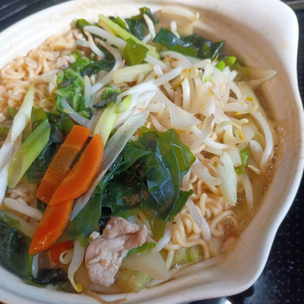 中川政七商店 野菜がたくさん食べられるひとり土鍋 サッポロ一番 みそラーメン