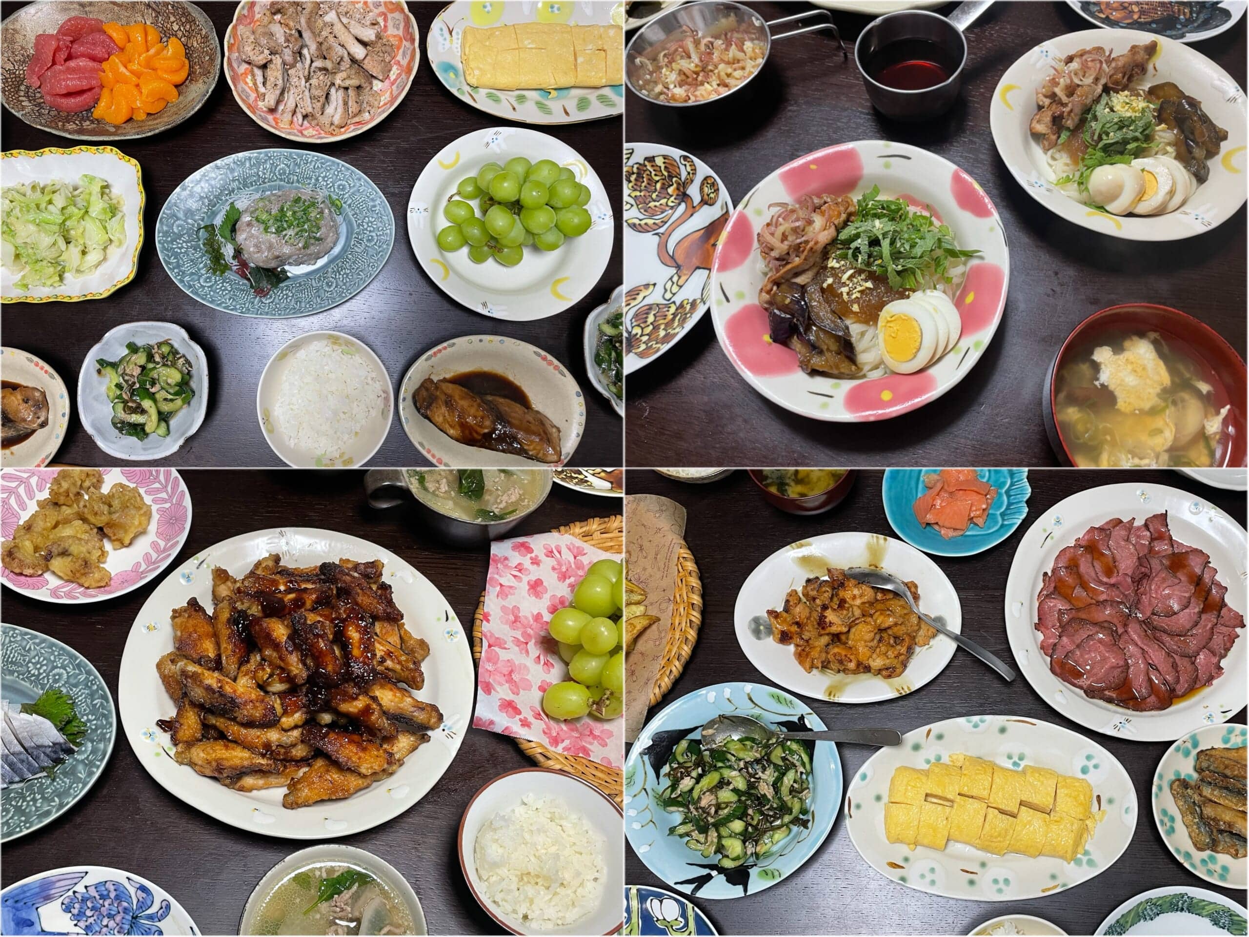 木文さん作陶の器に料理を盛り付けた食卓2