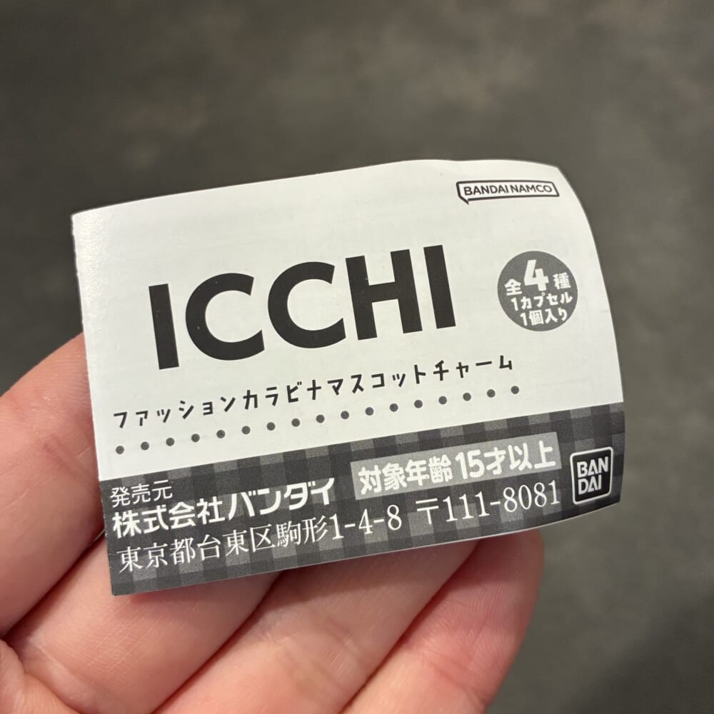 ICCHI ガチャ ファッションカラビナマスコットチャーム