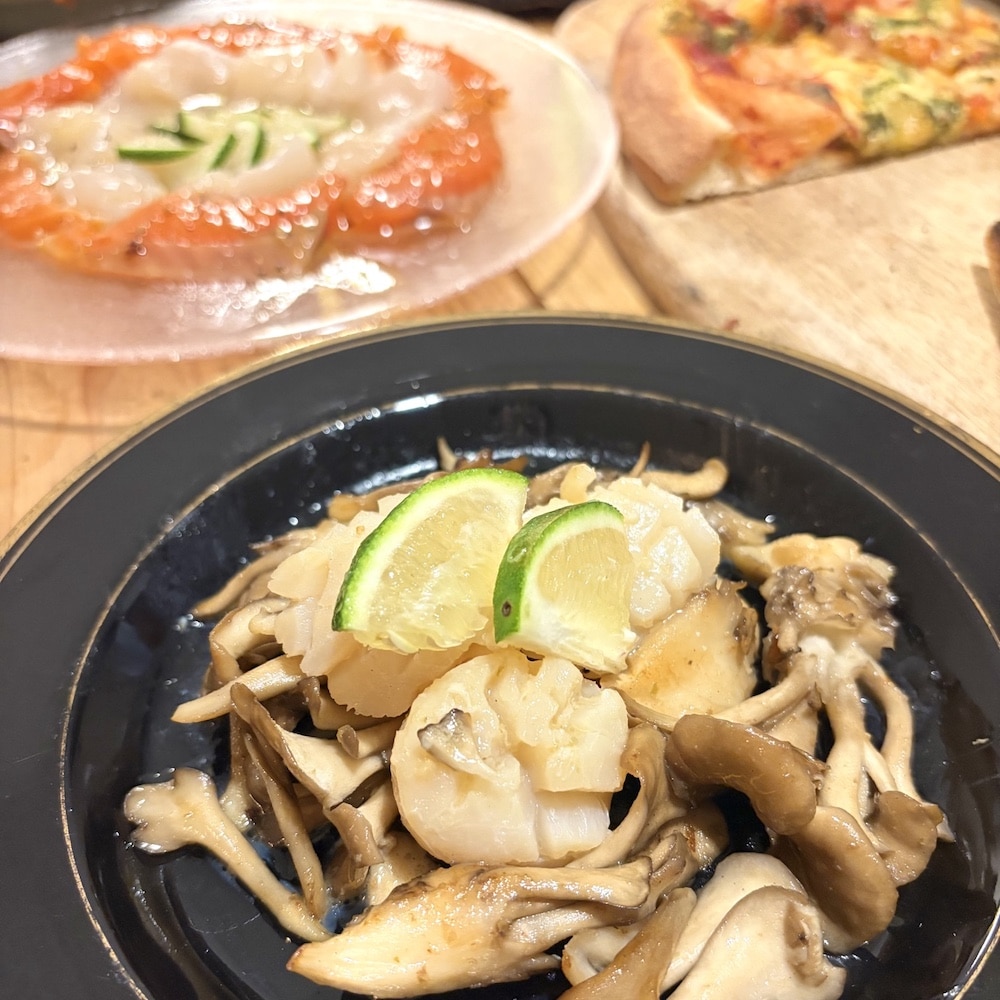 誕生日ディナー ワイン カルパッチョ おつまみ パスタ