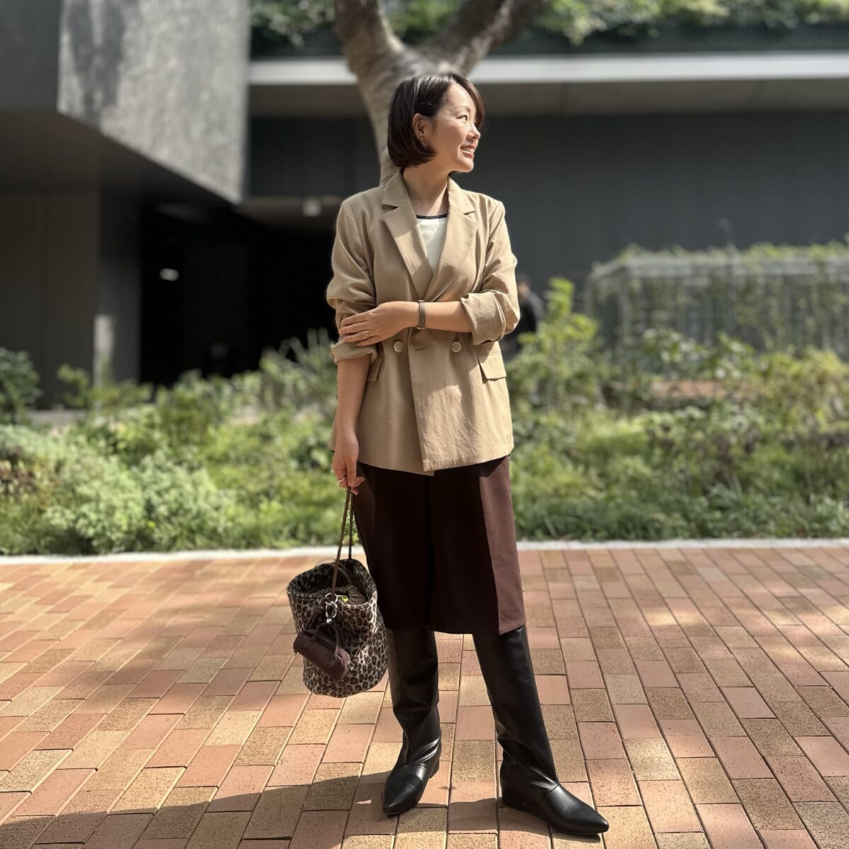 RODE SKO（ロデスコ）の「2.5センチワイドシャフトロングブーツ」　30代ママの秋コーデ