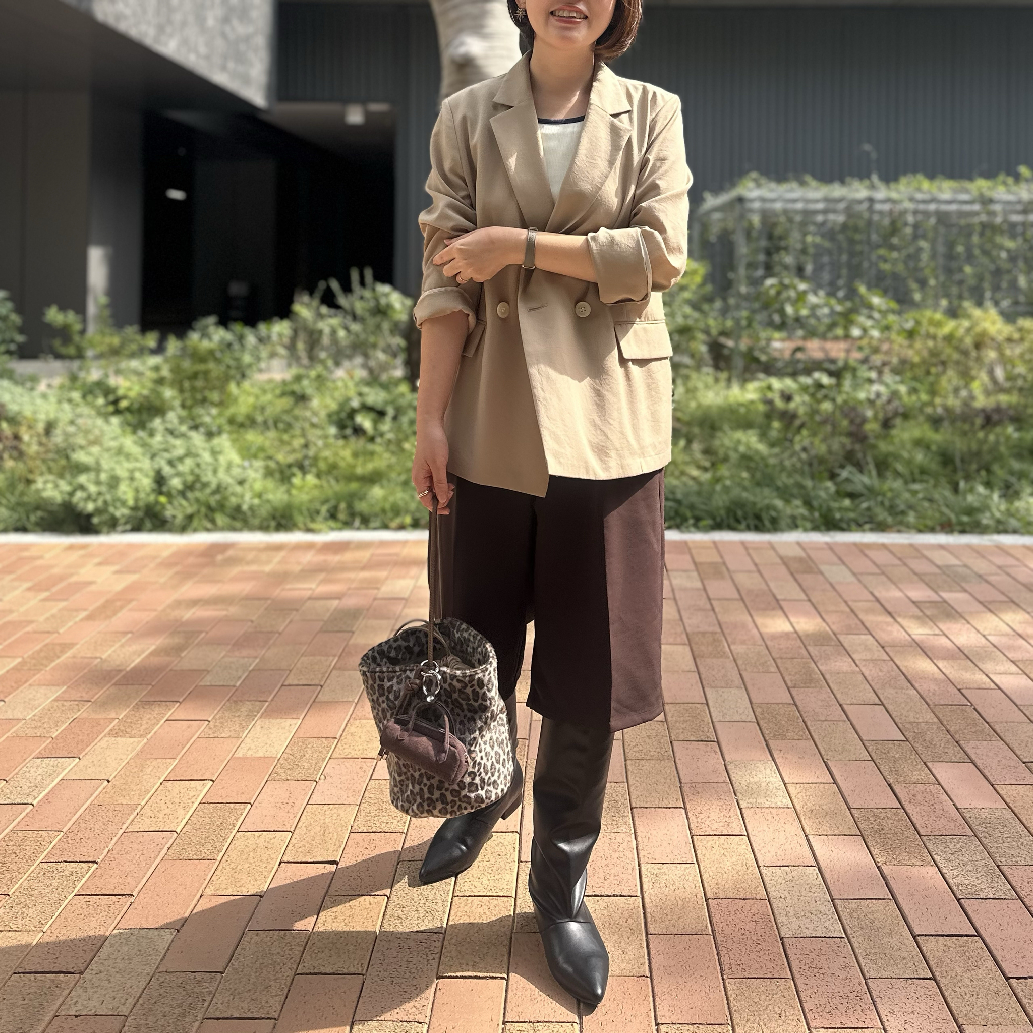 RODE SKO（ロデスコ）の「2.5センチワイドシャフトロングブーツ」　30代ママの秋コーデ