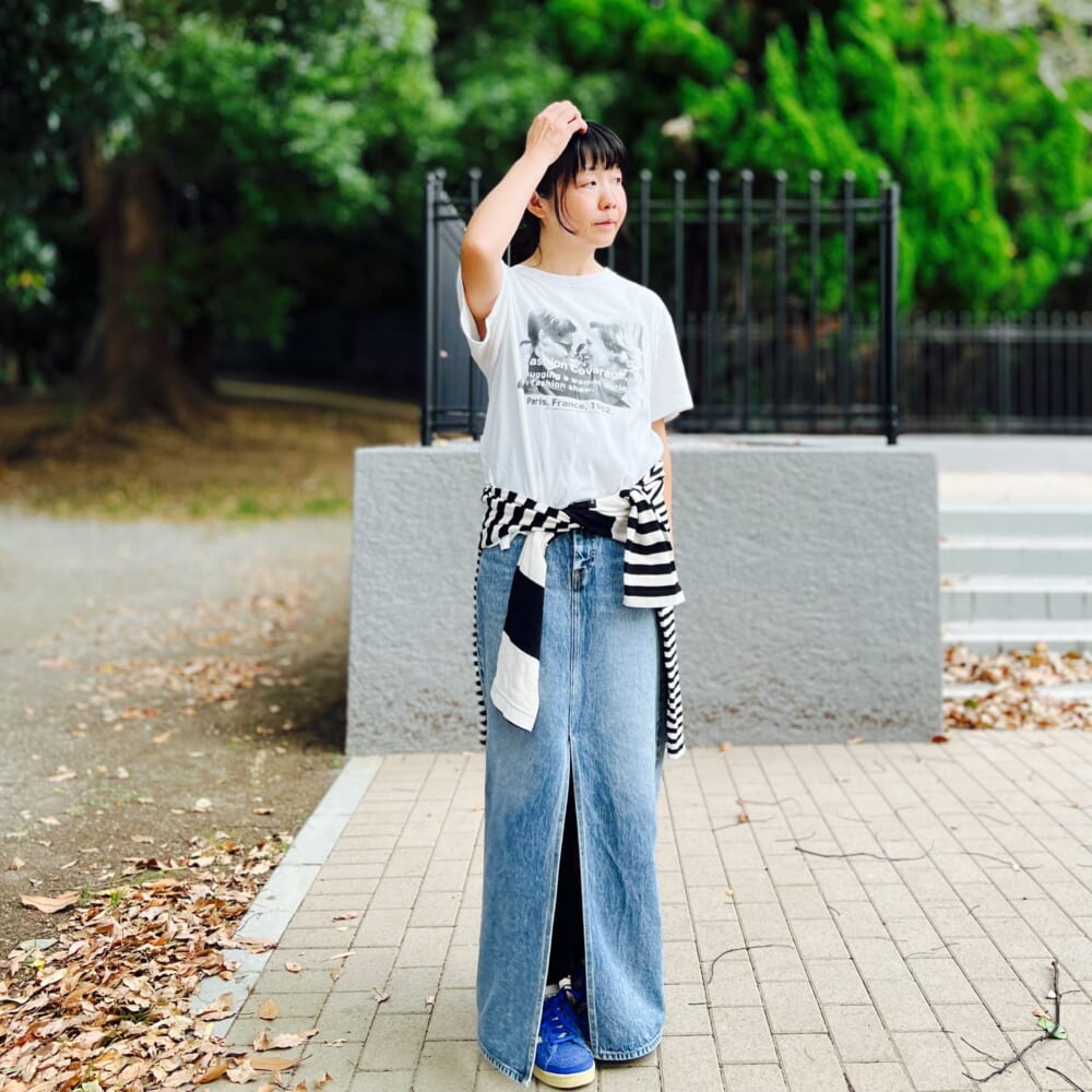 【G.F.G.S. for ADAM ET ROPE'】別注ボートネックボーダー
Curensology(カレンソロジー)/【LIFE PICTURE COLLECTION】別注SLTシャツ（ヨコ）
Whim Gazette　デニムスリットスカート
