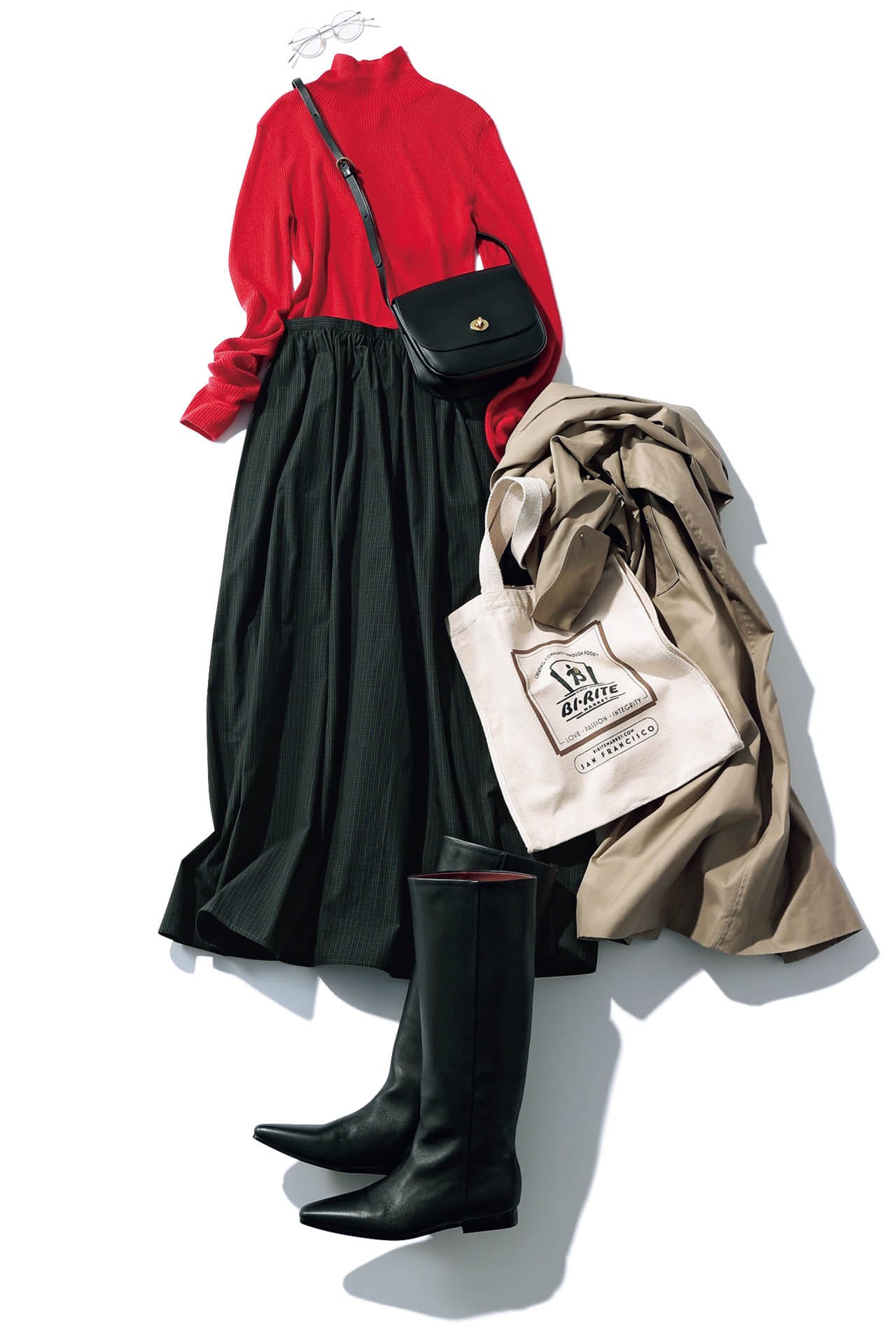 20th Anniv. LEE限定 12closet(トゥエルブクローゼット)【洗える】【石上美津江さんコラボ】チェックギャザースカートのコーデ