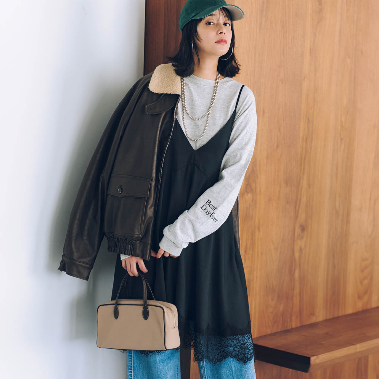 MICA & DEAL（マイカ アンド ディール）【洗える】hem-lace tunic ops