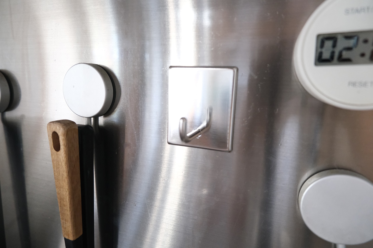 ステンレス 壁につける収納 フック マグネットタイプ使用シーン