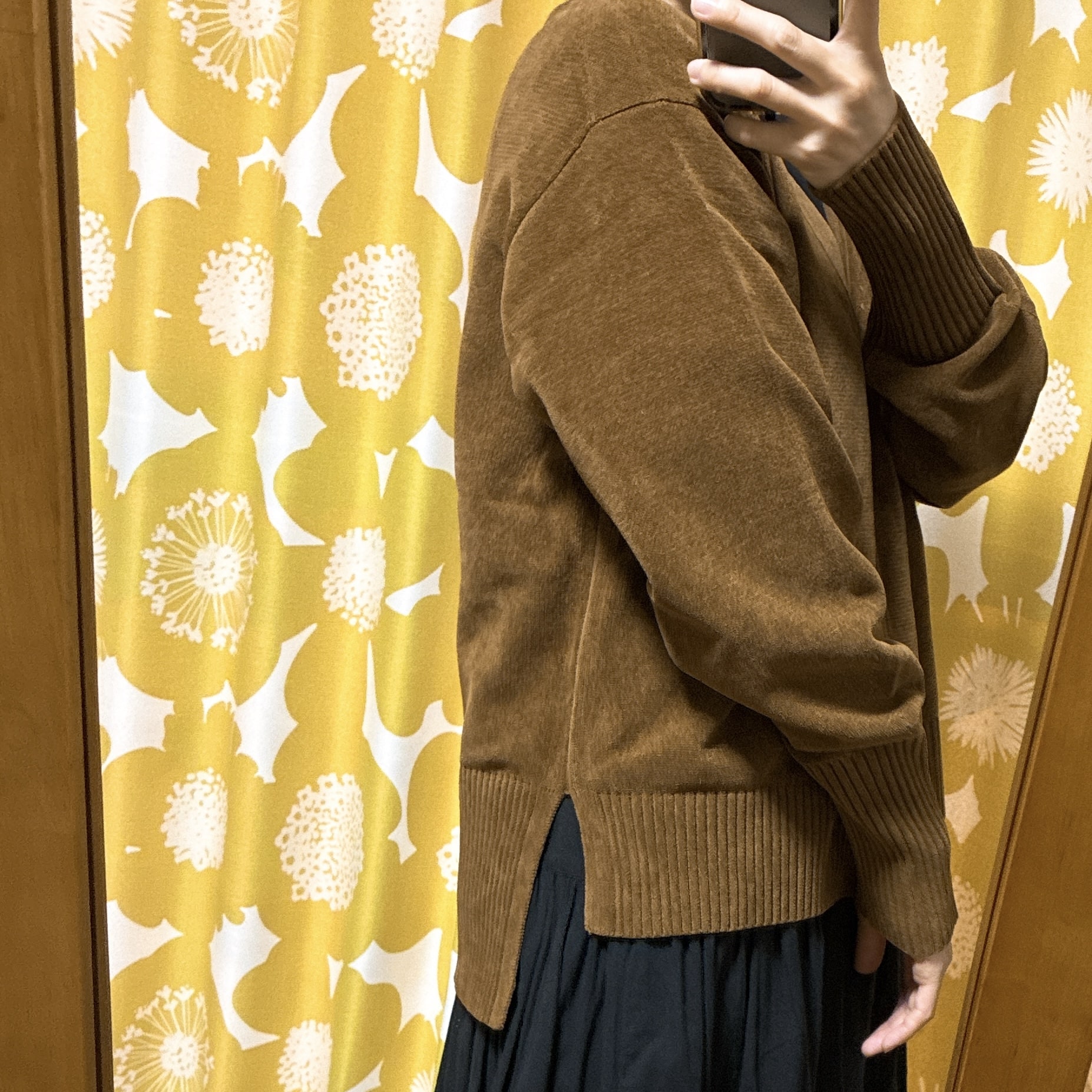 サロンアダムエロペ SALON adam et rope クリーミーコットン creamy cotton Vネックカーディガン キャメル