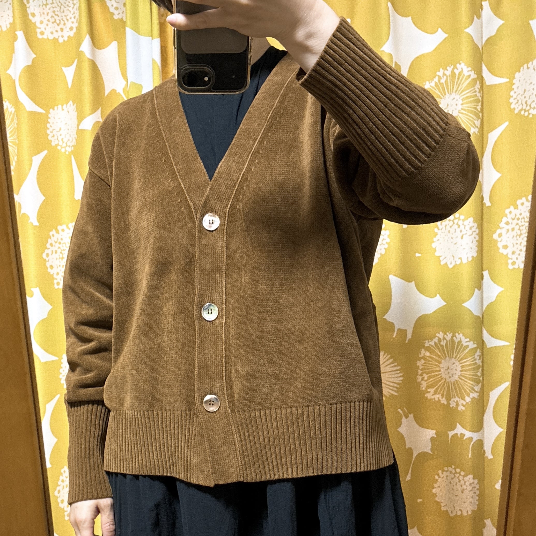 サロンアダムエロペ SALON adam et rope クリーミーコットン creamy cotton Vネックカーディガン キャメル