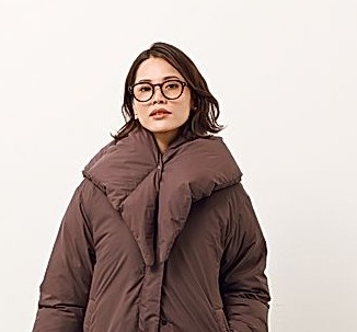 【兵藤千尋さんコラボ】三角ストール付きロングダウンコート