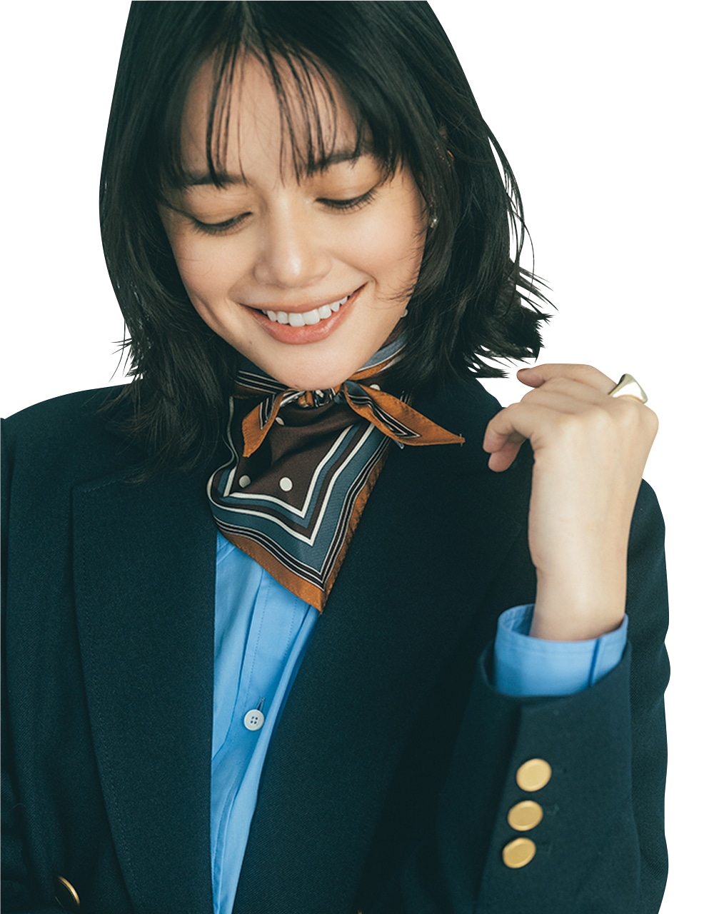 ［三角形］スカーフで【プチ三角巻き】 岸本セシルさん