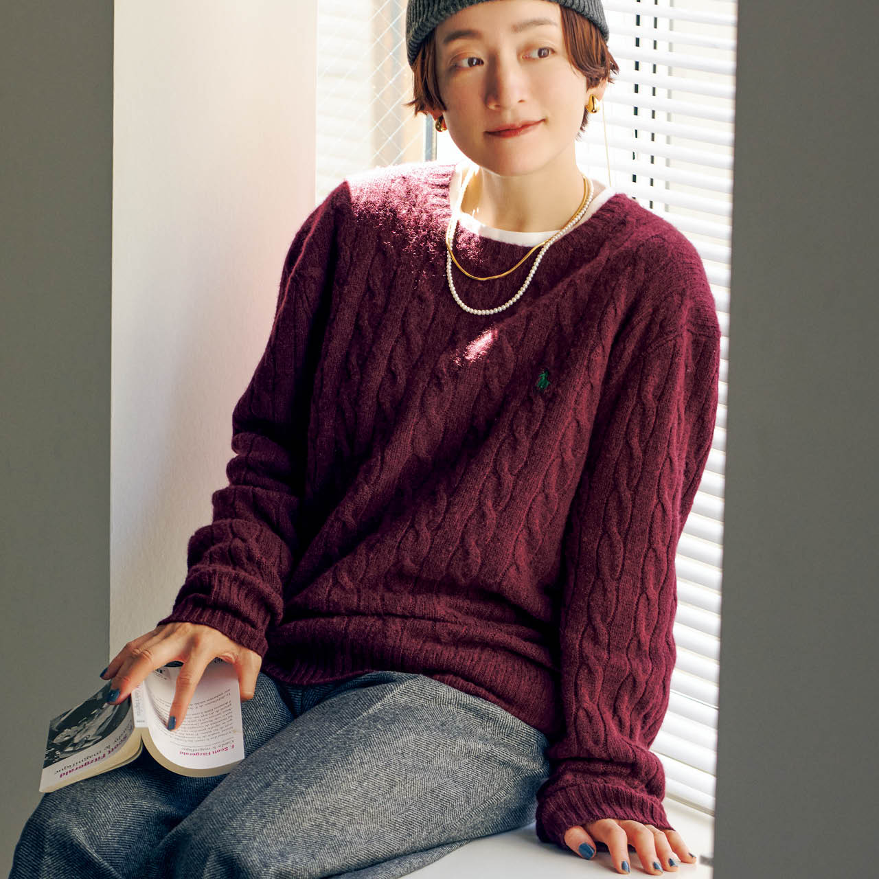 POLO RALPH LAUREN（ポロ ラルフ ローレン）WOOL CASHMERE CABLE CREW NECK SWEATER