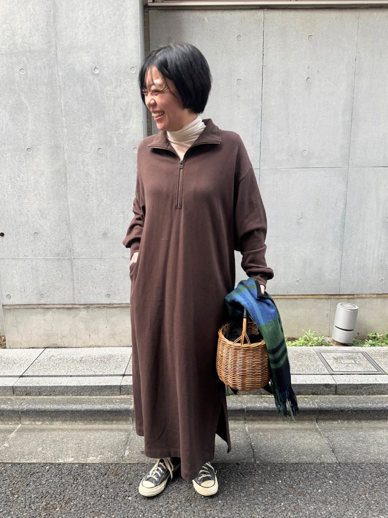 12closet
LEEマルシェ
【kazumiさんコラボ】USAコットンスウェットハーフジップワンピース　スナップ