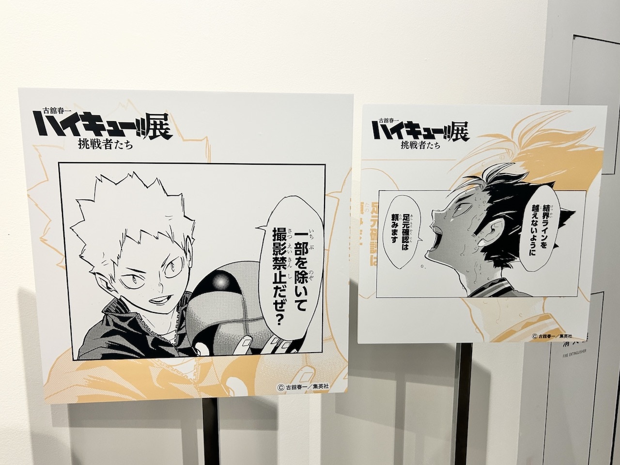「古舘春一 ハイキュー!!展 挑戦者たち」写真撮影注意パネル