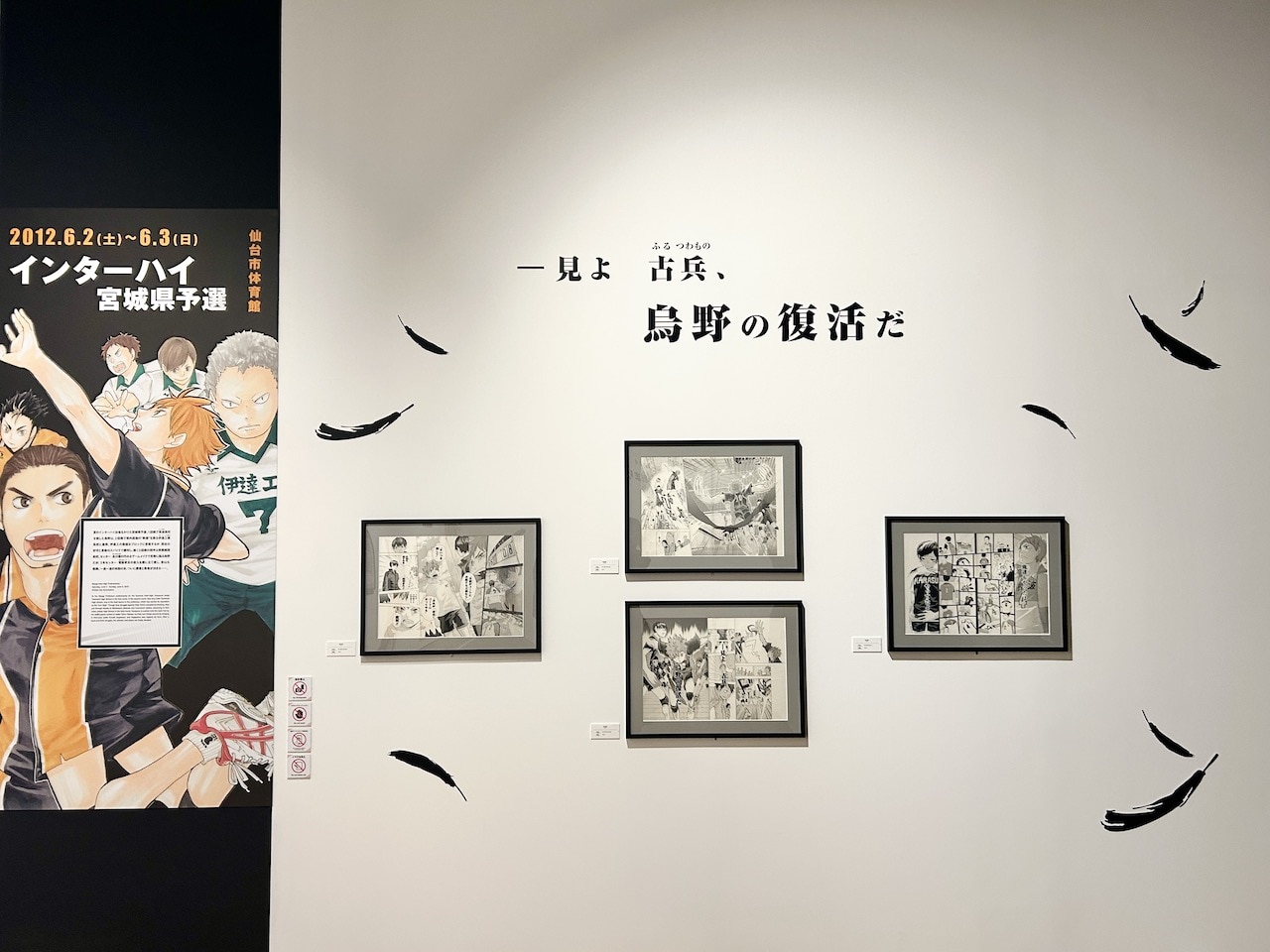 古舘春一 ハイキュー!!展 挑戦者たち「ZONE1 頂を目指す者たち」のインターハイ宮城予選の展示