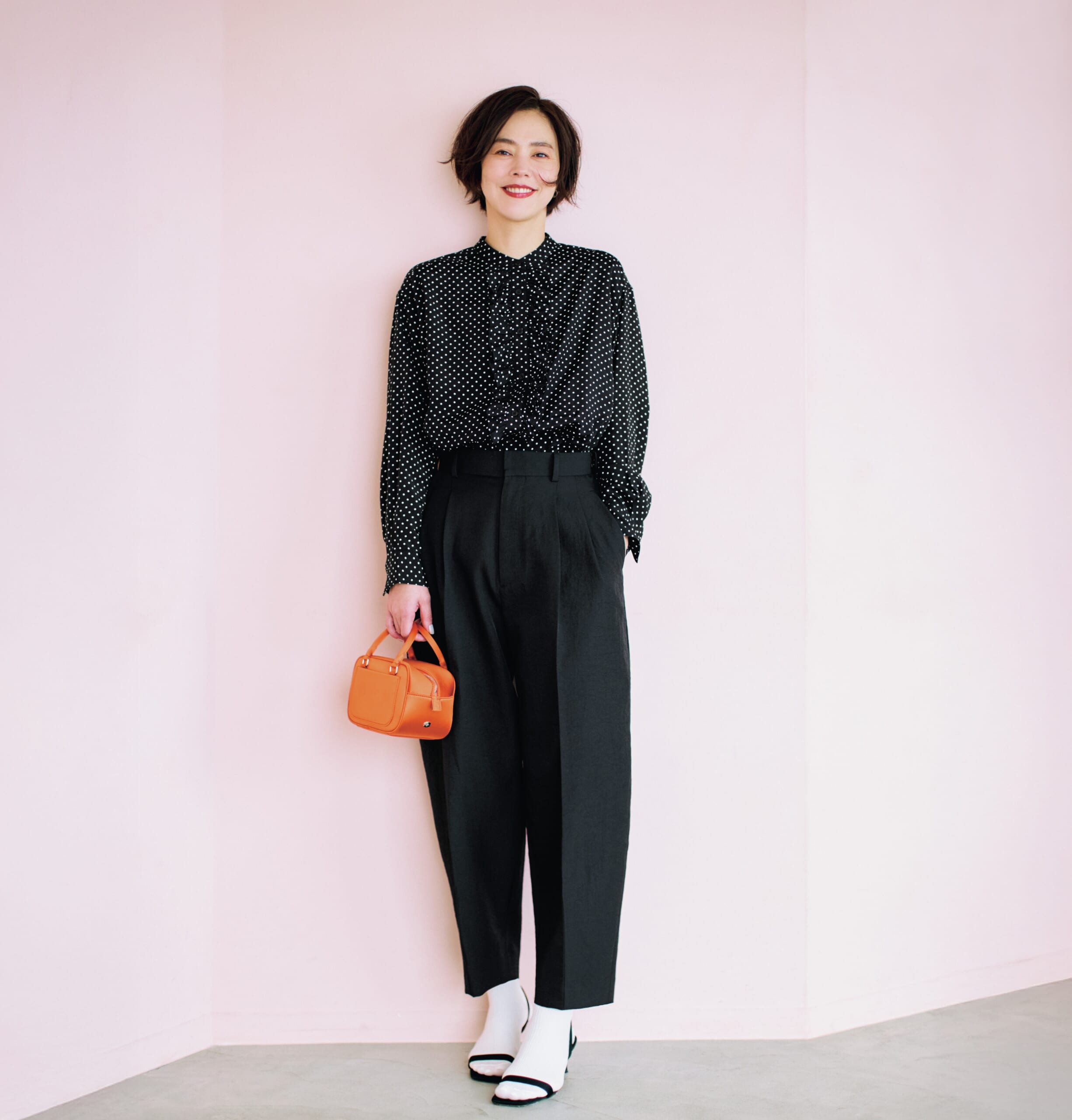 【福田麻琴さんコラボ】【洗える】【接触冷感】フロントフリルブラウス