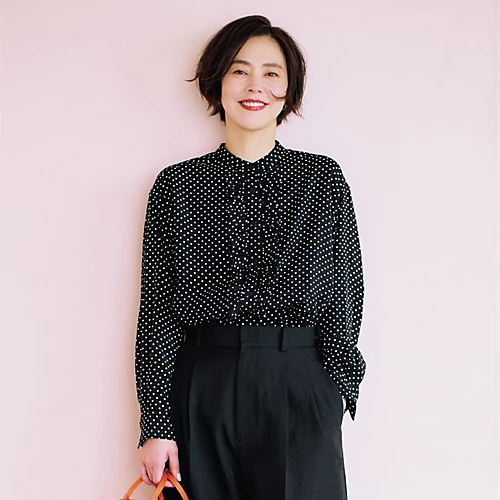 【福田麻琴さんコラボ】【洗える】【接触冷感】フロントフリルブラウス