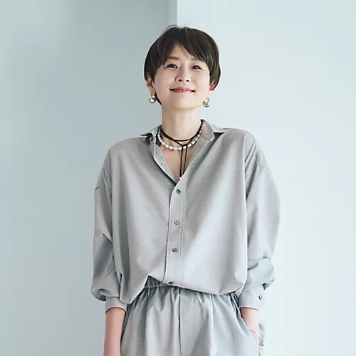 【五明祐子さんコラボ】【洗える】TWスクエアビッグシャツUNI