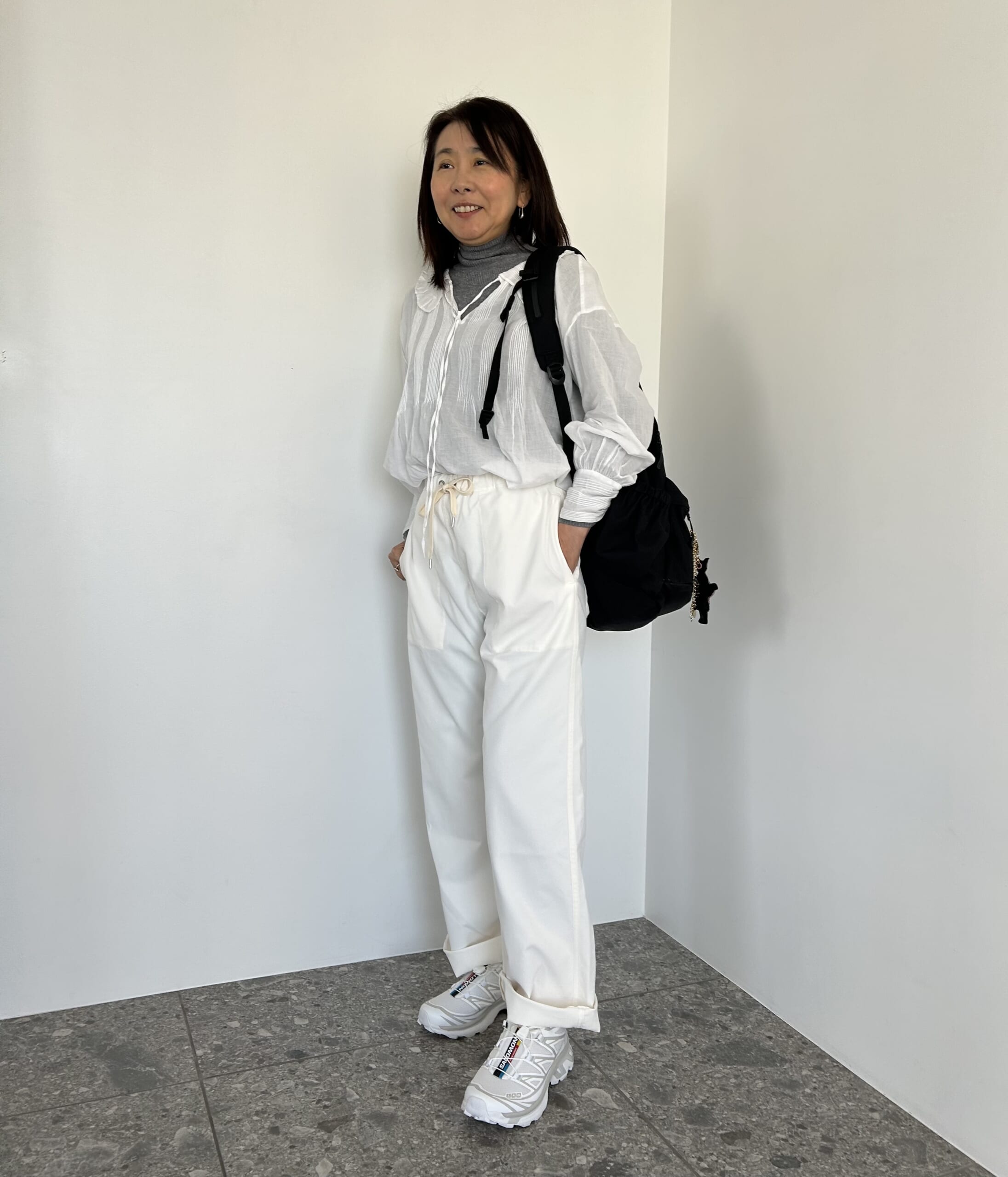 12closet LEEマルシェ 白パンツ 大人カジュアル 多機能ザ・エブリバディパンツ 多機能